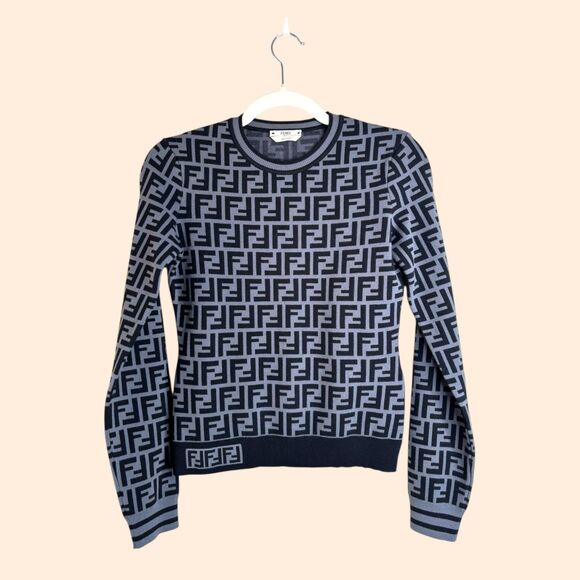 Fendi Logo Pattern Knit Sweater - Picture 1 of 7
